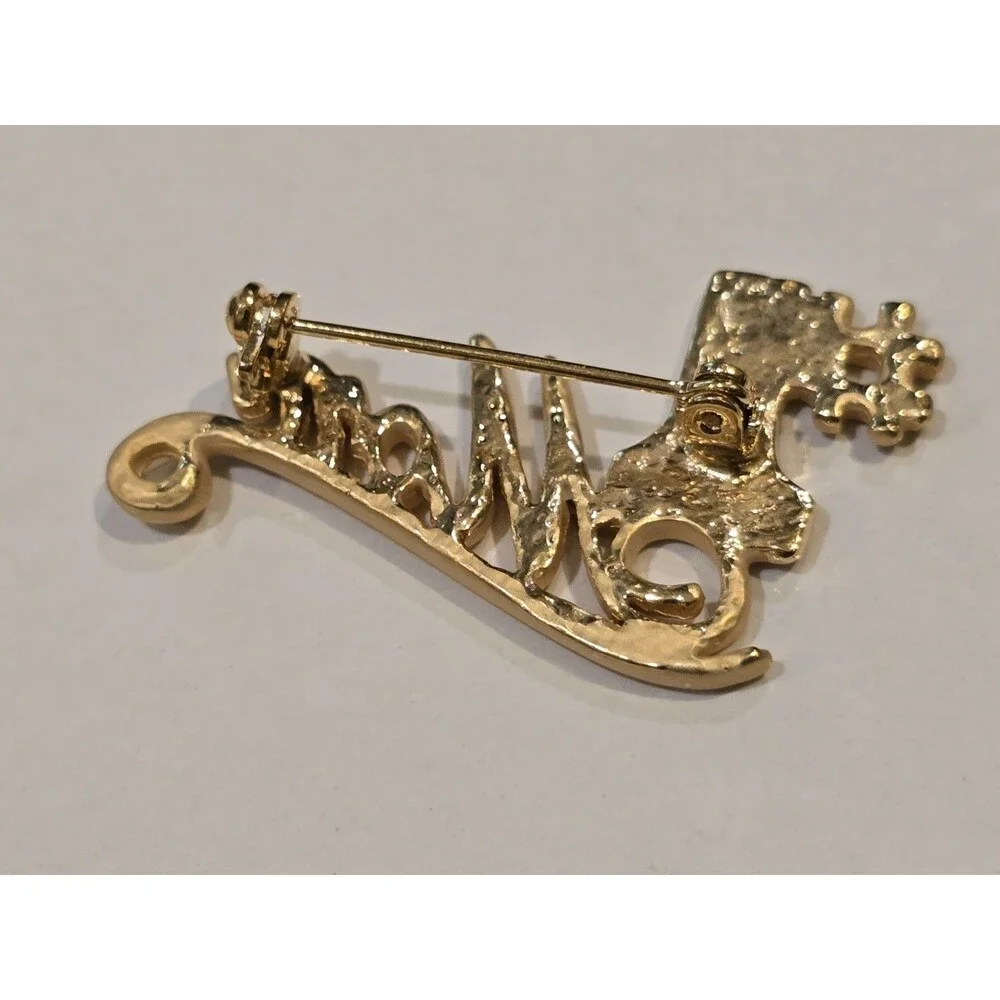 #1 Mom Brooch Pin Gold Tone Mother Mother's Day Family Gift #1244